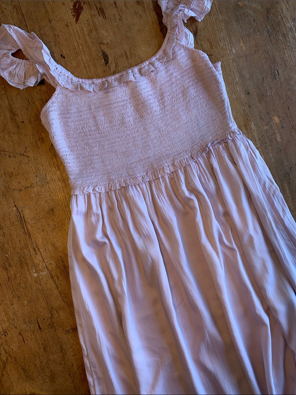 Wilfred Womens Light Lavender Smocked Ruffle Tank Dress - Picture 9 of 16